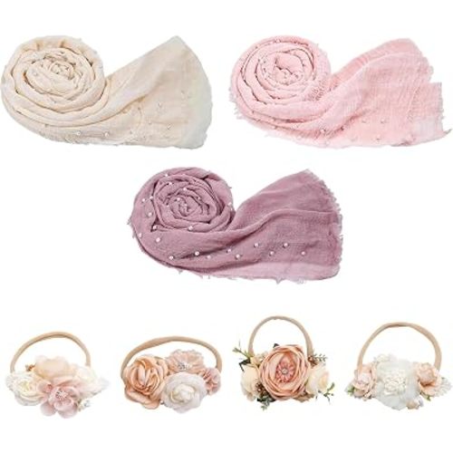7 Pcs Newborn Photography Props Wrap Kits for Boy Girl Infant Toddler