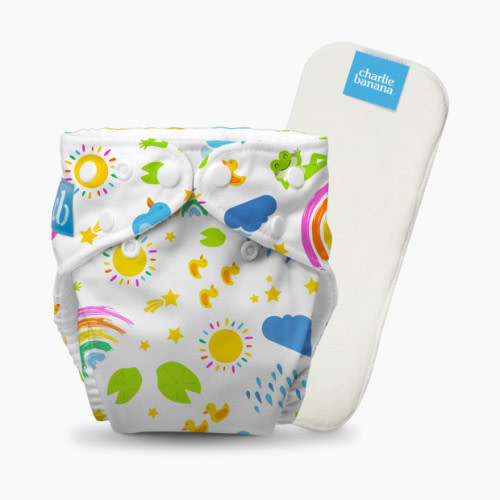 Charlie Banana One-size Reusable Cloth Diaper(1 Diaper and 1 Reusable Insert) - Hello Sunshine, One Size