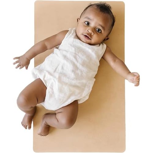 Vegan Leather Baby Changing Mat - Portable, Wipeable & Reusable Diaper Pad - 16" X 26" - Foldable for Travel