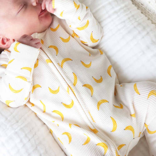 Fruit Bamboo Waffle Zipper Footies