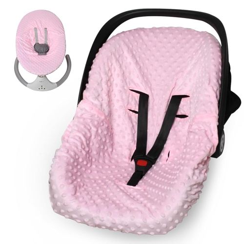 Infant Car Seat Cover Liner, Carseat Cover Liner for Baby Boys Girls, Soft Comfortable, Machine Washable, Universal Fit (Pink)