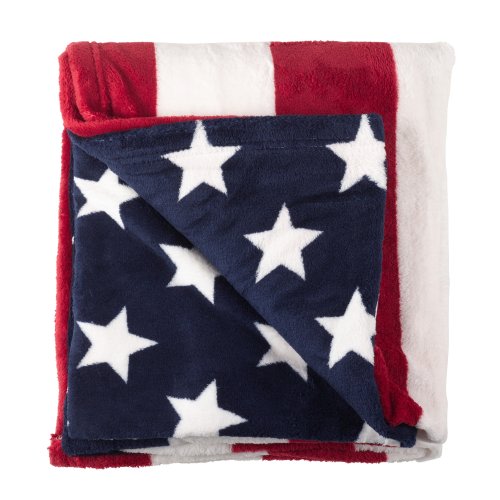 American Flag Throw Blanket - Patriotic Stars & Stripes Reversible Throw for Memorial Day, Fourth of July & Everyday Comfort