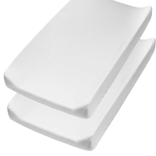 HonestBaby Organic Cotton Changing Pad Covers (Set of Two), Bright White, One Size