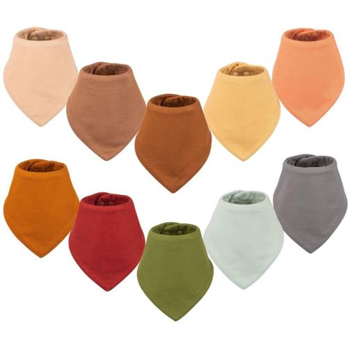 Tiny Twinkle Bandana Scarf Infant/Baby Bibs, Water Resistant and Absorbent (Boy Set, 10-Pack)