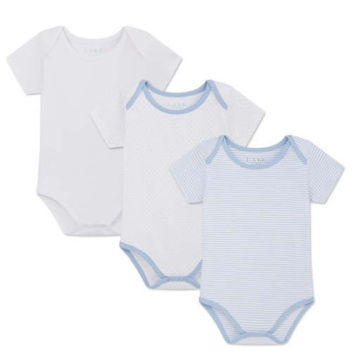 LAKE | Baby | Pima Cotton Pajamas | French Blue Baby Bodysuit Bundle