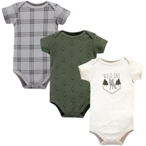 Hudson Baby Baby Boys Cotton Bodysuits 3-pack
