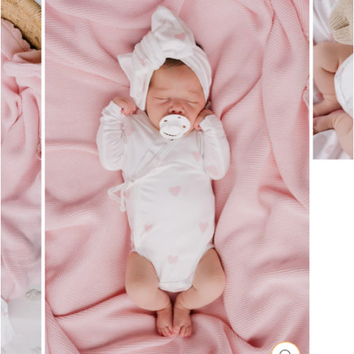 Kimono Onesie | Pink Hearts – Little and Fern