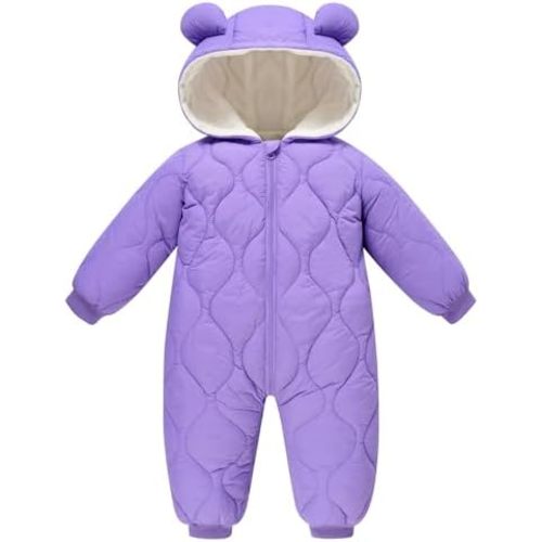uideazone Baby Snowsuit Newborn Winter Clothes 0-24 Months Coat Jumpsuit Infant Boys Girls Hooded Puffer Jacket
