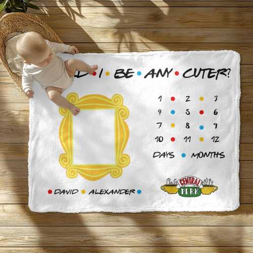 Personalized FRIENDS-Inspired Milestone Blanket, Custom FRIENDS Blanket, Personalized FRIENDS Month Blanket, Newborn Gift, Baby Shower Gift