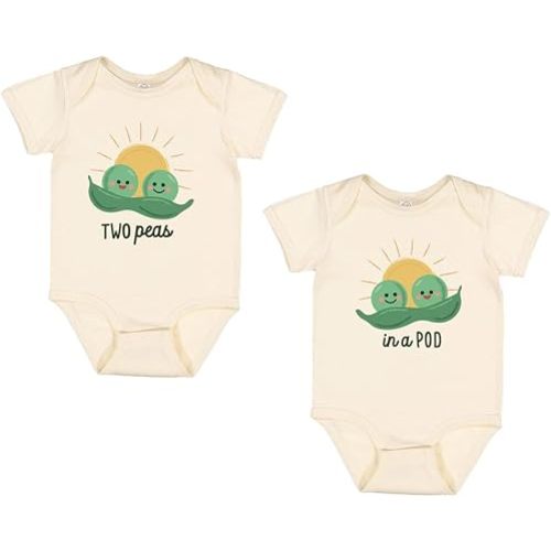 Two Peas in a Pod Baby Infant Bodysuit Duo Pair Set of 2