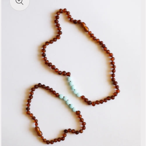 Raw Cognac Baltic Amber + Amazonite || Necklace Set – CanyonLeaf