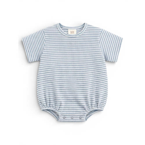Dusty Blue Stripe / Ribbed T-Shirt Bubble