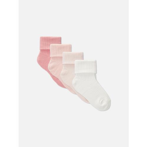 4-Pack Cuffed Baby Ankle Socks