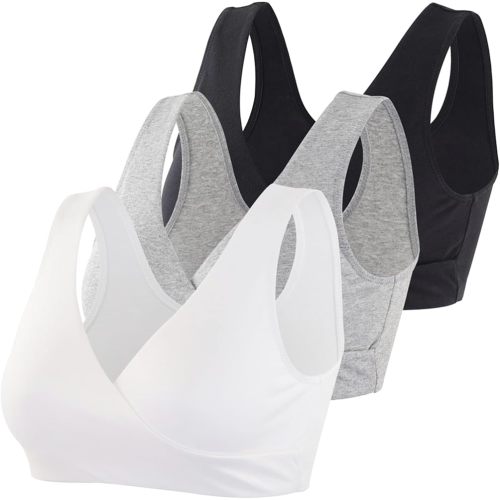 Women's Cotton Wireless Sleep Bra for Nursing and Maternity