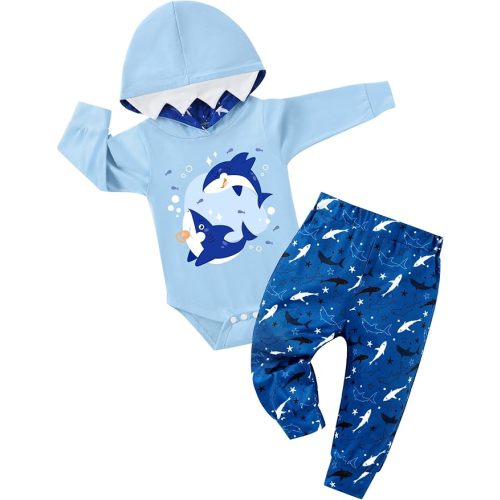 Latnnut Baby Clothes Boy Newborn Outfits Animal Print Long Sleeve Romper and Pants 2PCS Fall Winter Infant Clothing Set