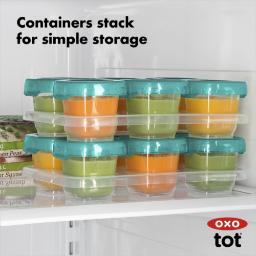 Baby Blocks 2oz Freezer Storage Containers - Teal