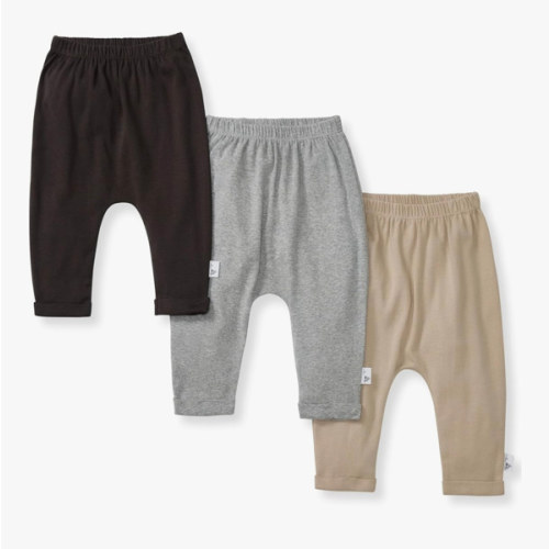 Burt's Bees Baby Unisex Knit Jogger Pants, 3-Pack Baby Sweatpants, 100% Organic Cotton Infant Bottoms