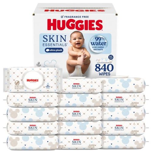 Huggies Skin Essentials Baby Wipes - 840ct -15pk: Diaper Area, Unscented