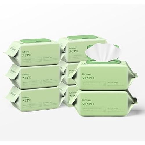 BEBESUP- Korea’s #1 Zero Harsh Chemicals Baby Wipes- Water Based Hypoallergenic Unscented Extra-Thick Organic baby wipes for sensitive skin Zero skin irritants Flip-Top 640 Count (8 Packs)