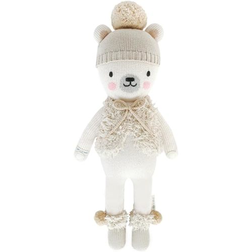 cuddle + kind Stella The Polar Bear Little 13" Hand-Knit Doll – 1 Doll = 10 Meals, Fair Trade, Heirloom Quality, Handcrafted in Peru, 100% Cotton Yarn
