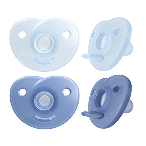 Philips AVENT Soothie Heart Pacifier, Blue/Light Blue, 0-3 Months, 4 Pack, SCF099/41
