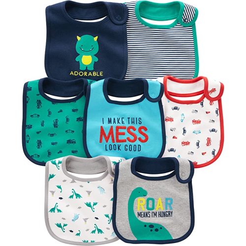 Simple Joys by Carter's Baby Boy's 7-Pack Teething Bib, Blue, One Size