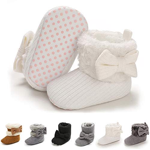 E-FAK Baby Boy Girl Boots Newborn Shoes Winter Snow Bowknot Anti-Slip Soft Sole Warm Infant Toddler Prewalker Booties