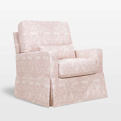 Morris & Co x Namesake Crawford Dusty Rose Floral Swivel Glider Nursery Chair