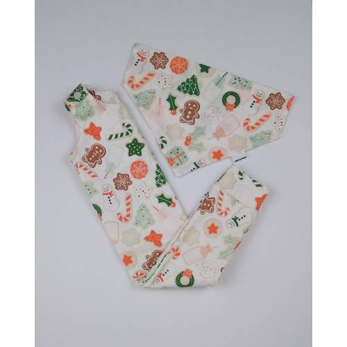 Christmas cookie Baby and dog matching outfit, dog and human matching set, dog sibling set, matching dog baby onesie, Christmas baby outfit