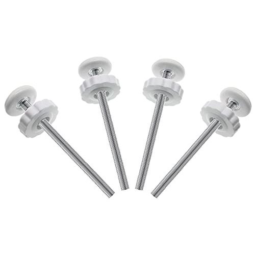PAFOWO 4 Pack 8MM Baby Gates Replacement Parts, Threaded Spindle Rod Kits | Extra Long Wall Mounting Accessories Screws Rods Adapter Bolts for Pet & Dog Pressure Mounted Safety Gates (White)
