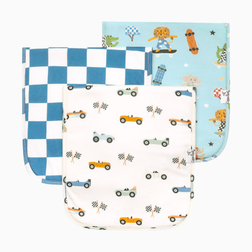 Copper Pearl Printed Burp Cloth Set - Speedster