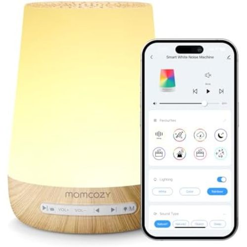 Momcozy Smart Baby White Noise Sound Machine with App Control & Night Light
