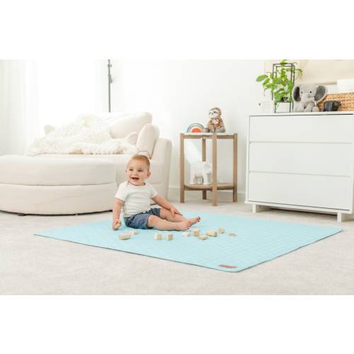 Organic Baby Play Mat Tummy GOTS Certified Thick Padded Play Mat 50x50 Cotton Organic Play Mat Baby w/ Burp Cloth Playpen Mat Washable Tummy