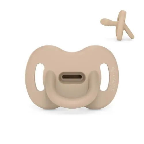 Color Essence SX PRO Silicone Baby Pacifier 1Pk, Made with 100% Soft Silicone, Baby Essentials Perfect for Breastfeeding Babies, Designed in Spain, 0-6 Mths, Irish Cream