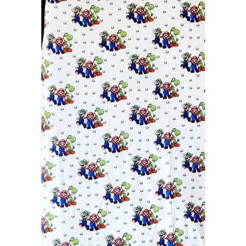 Mario and Friends on White Cotton Crib/Toddler Bedding