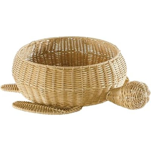 Kaplan Early Learning Turtle Washable Wicker Floor Basket | Home Decor Organizer | Ocean-Inspired Woven Rattan Storage Bin