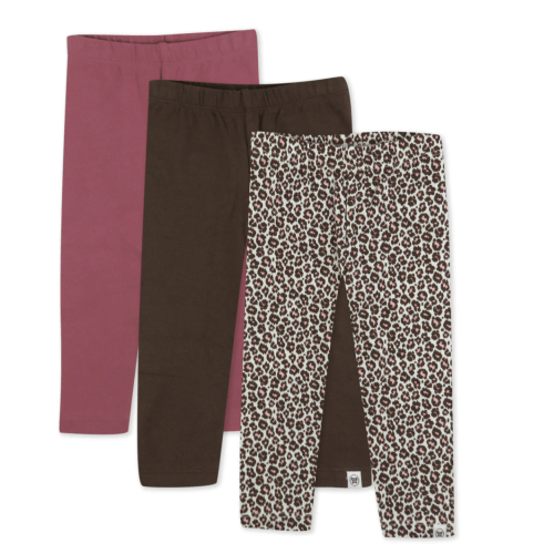 3-Pack Organic Cotton Legging Set in Mini Cheetah Pink Size 6-9 Months | Honest Baby Clothing