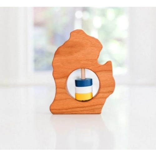 Michigan (Lower Peninsula) Wooden Baby Rattle™ - Bannor Toys