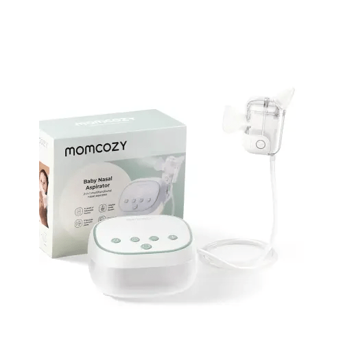 Momcozy BreezyClear Pro™ Nasal Aspirator for Baby, Hospital-Grade 75 kPa Nose Sucker with 9 Adjustable Suction Levels, Electric Nose Cleaner for Toddler, Light & Music Soothing