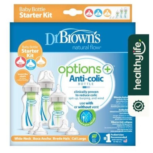 Dr Brown's Options+ Wide Neck Baby Bottle Starter Kit