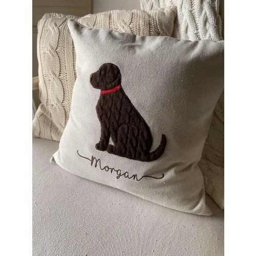 Pet Pillow, Custom Dog Pillow, Chocolate Lab, Gift for Pet Lover, Dog Mom gift, Neutral Decor, Pet Memorial, Labrador Retriever, Puppy