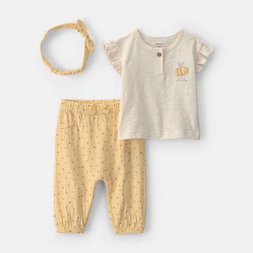 Baby Girl Carter's 3-Piece Bee Top, Pant & Headband Set