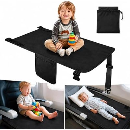 Toddler Airplane Bed, Portable Airplane Seat Extender for Kids, Soft Velvet Toddler Travel Bed, Toddler Airplane Travel Essentials