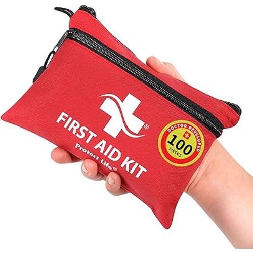 Protect Life 100-Piece First Aid Kit for Home, Business, Car, Camping & Hiking | HSA/FSA Eligible Emergency Survival Medical Kit