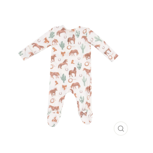2 Way Zipper Footie - Western Horses Uni – Angel Dear
