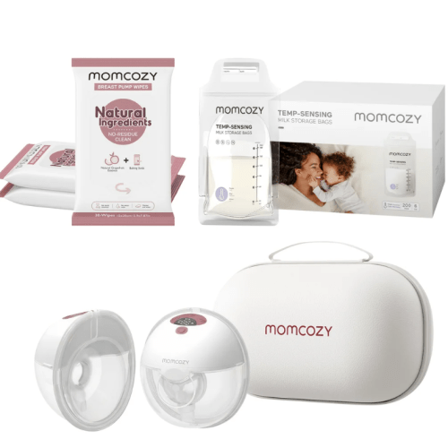 Momcozy Tire-lait intelligent + Sacs de rangement de lait + Lingettes pour tire-lait