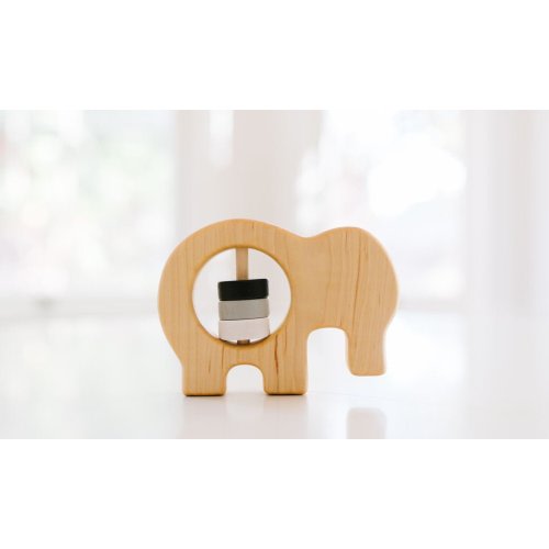 Elephant Wooden Baby Rattle