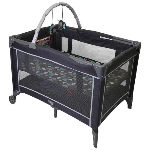 Cosco Funsport Deluxe Playard, Pack for travel, Bassinet mode, Portable Indoor & Outdoor Use/ play, compact fold, lightweight, travel bag included - Seedling