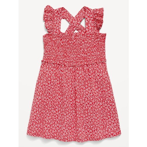 Printed Sleeveless Smocked Dress for Toddler Girls