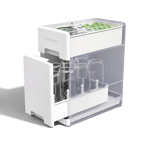 Baby Brezza Covered Drying Rack & Countertop Organizer - Vertical Bottle Storage with Lid - Fits Large 8 Bottle Capacity Plus Accessories to Keep Items Tidy